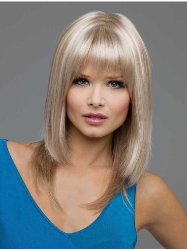 Straight Blonde Lace Front Sassy Medium Wigs
