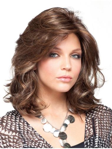 Layered Brown Curly Designed Classic Wigs