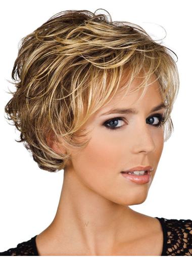 Blonde Layered Wavy Exquisite Human Hair Wigs