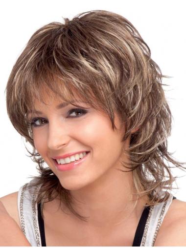 Shoulder Length Layered Wavy Cheapest Synthetic Wigs