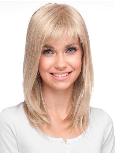 Straight Blonde With Bangs Discount Long Wigs