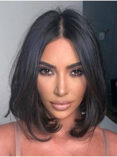 12" Lace Front Remy Human Hair Chin Length Bobs Kim Kardashian Wigs