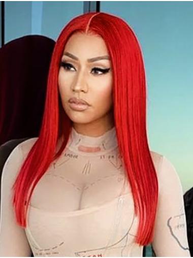 Trendy Red Long 16" Without Bangs Synthetic Nicki Minaj Wigs