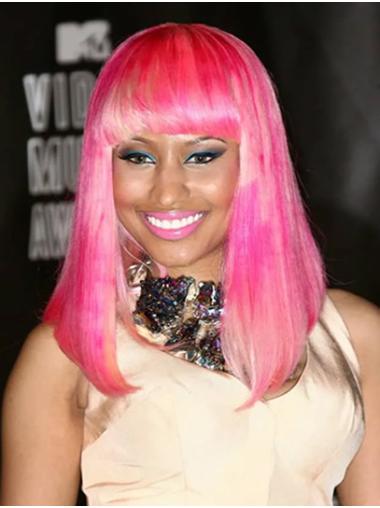 No-fuss Ombre/2 Tone Shoulder Length 14" With Bangs Synthetic Nicki Minaj Wigs