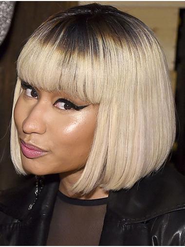 Exquisite Blonde Chin Length 12" Bobs Synthetic Nicki Minaj Wigs