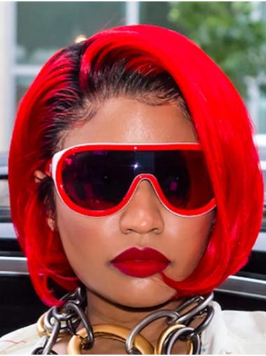 Fashionable Red Chin Length 10" Bobs Synthetic Nicki Minaj Wigs