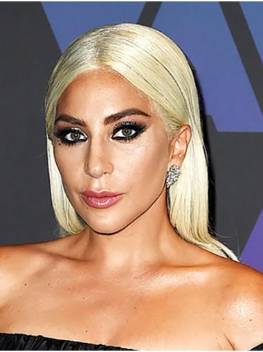 New Blonde Long 16" Without Bangs Synthetic Lady Gaga Wigs
