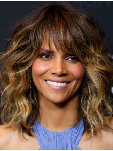 Ideal Ombre/2 Tone Shoulder Length 14" With Bangs Synthetic Halle Berry Wigs