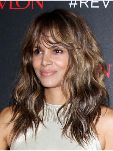 Convenient Ombre/2 Tone Long 16" With Bangs Synthetic Halle Berry Wigs
