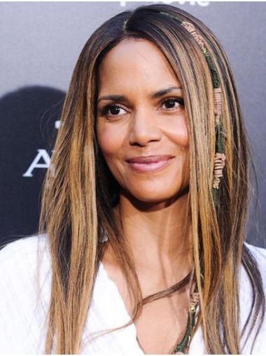 Flexibility Ombre/2 Tone Long 16" Without Bangs Synthetic Halle Berry Wigs