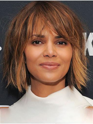 No-fuss Blonde Shoulder Length 10" Bobs Synthetic Halle Berry Wigs