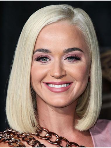 No-fuss Platinum Blonde Shoulder Length 14" Bobs Synthetic Katy Perry Wigs