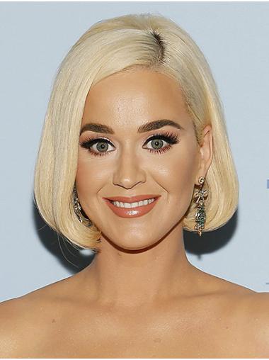 Perfect Grey Chin Length 12" Bobs Synthetic Katy Perry Wigs