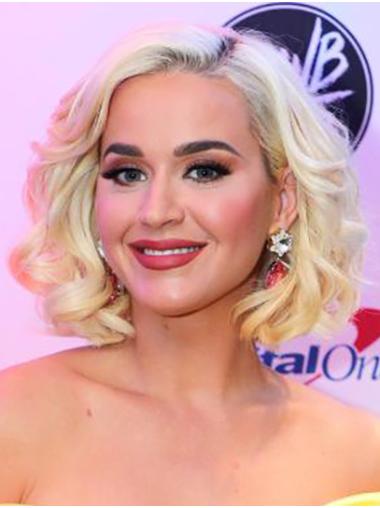 Ideal Platinum Blonde Chin Length 12" Bobs Synthetic Katy Perry Wigs