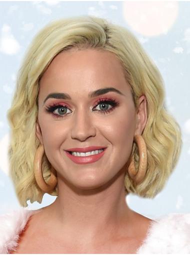 Fabulous Blonde Chin Length 12" Bobs Synthetic Katy Perry Wigs