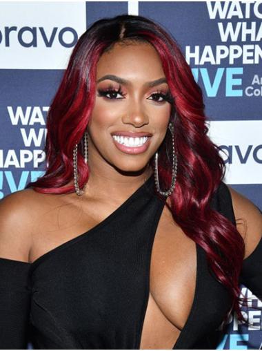 Lace Front 20" Long Synthetic Without Bangs Red Fashionable Porsha Williams Wigs