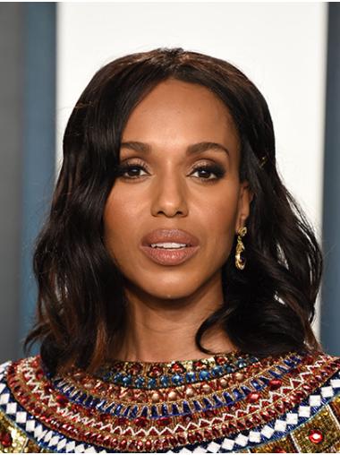 Full Lace 14" Shoulder Length Remy Human Hair Without Bangs Brown Perfect Kerry Washington Wigs