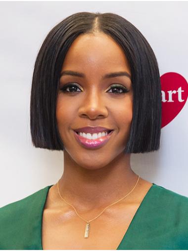 Chin Length Black Bobs Ideal Straight 10" Kelly Rowland Wigs