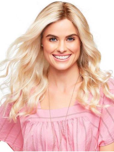 Long Wavy Blonde Without Bangs 16" Synthetic Wigs best
