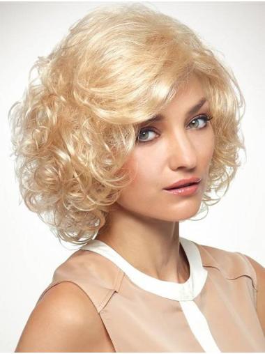 Curly 10" Blonde Synthetic Chin Length Women'S Bob Wigs