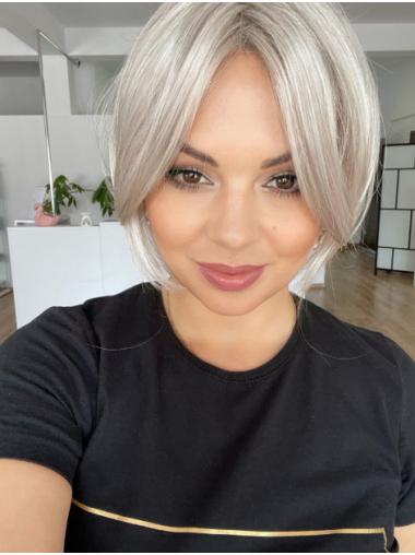 Lace Front Chin Length Straight 10" Bobs Great Grey Wigs