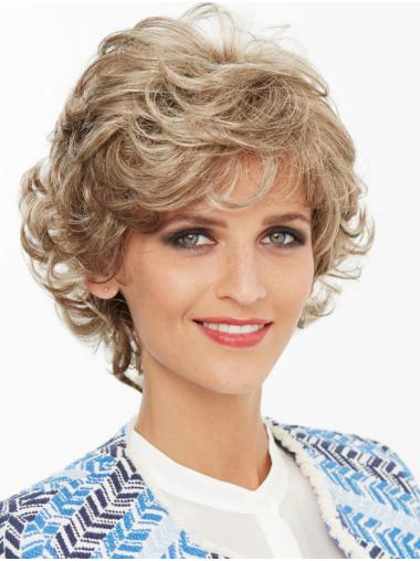Wavy Capless Blonde 6" With Bangs Latest Short Wigs