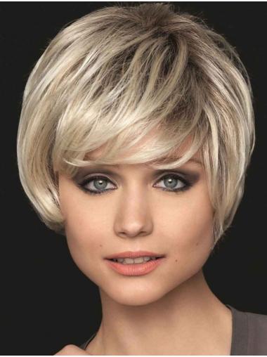 Short Straight Blonde Bobs 8" Best Synthetic Wigs