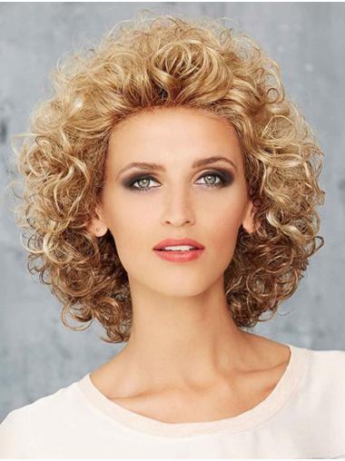 Blonde Synthetic Without Bangs Chin Length 12" Ideal Lace Front Wigs