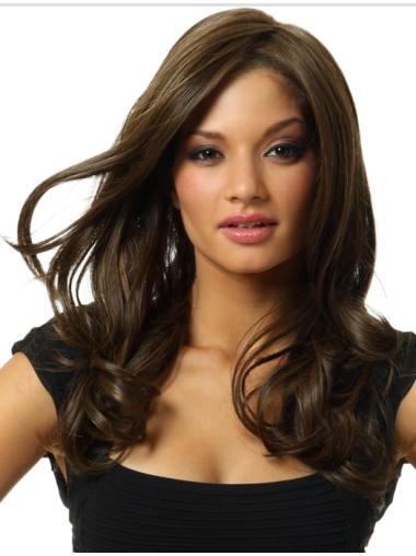 Brown Lace Front Wavy Stylish Human Hair Wigs