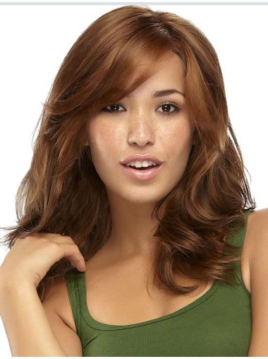 Auburn Lace Front Wavy Trendy Human Hair Wigs