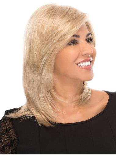 With Bangs 14" Shoulder Length Straight Gorgeous Medium Wigs