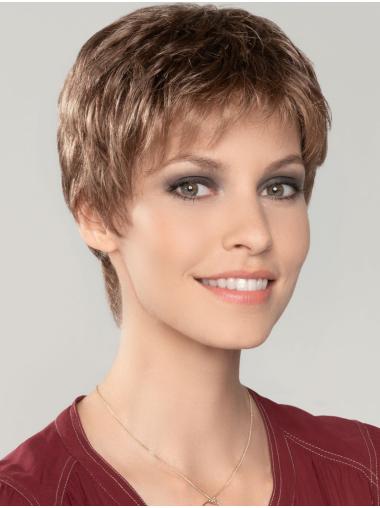 Straight Cropped 4" Auburn 100% Hand-tied Wigs