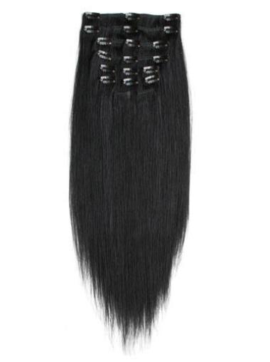 Black Straight New Clip in Hair Extensions