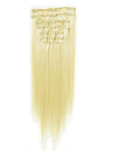 Blonde Straight Modern Clip in Hair Extensions