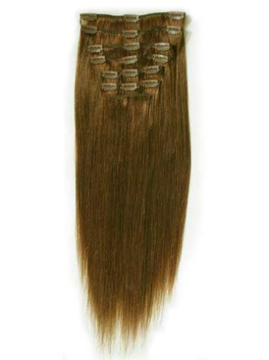 Great Brown Straight Clip in Hair Extensions
