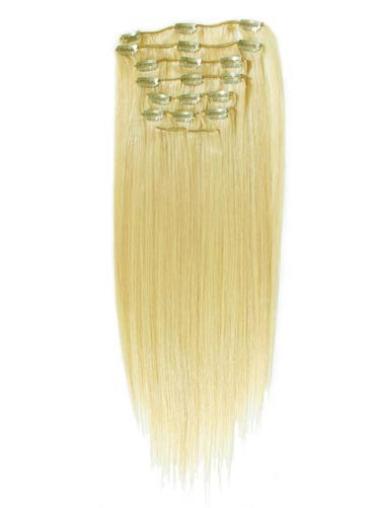 Blonde Straight Trendy Clip in Hair Extensions