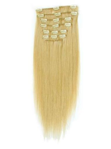 Straight Blonde Comfortable Clip in Hair Extensions
