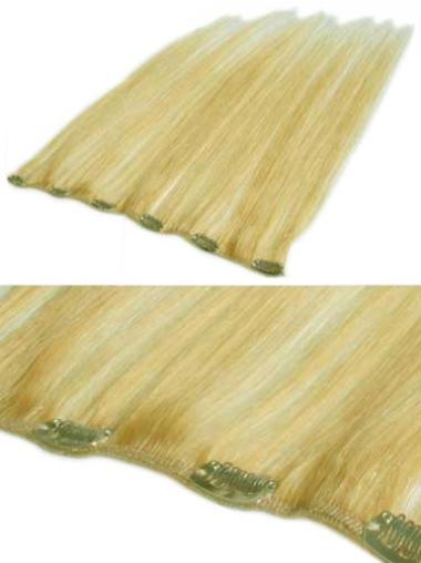 Discount Blonde Straight Clip in Hair Extensions