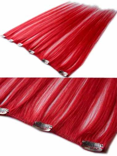 Black Straight Modern Clip in Hair Extensions