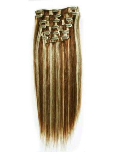 Brown Straight No-fuss Clip in Hair Extensions