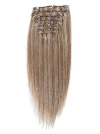 Blonde Straight Hairstyles Clip in Hair Extensions