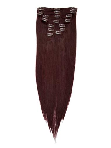 Red Straight Durable Clip in Hair Extensions