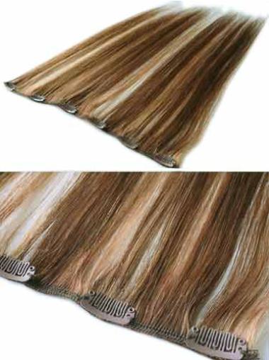 Straight Brown Designed Clip in Hair Extensions