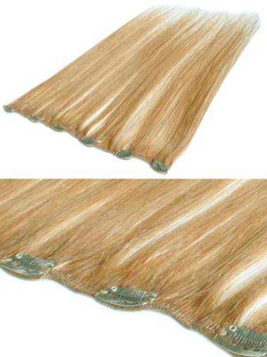 Straight Blonde Cheap Clip in Hair Extensions