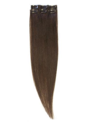 Brown Straight Ideal Clip in Hair Extensions