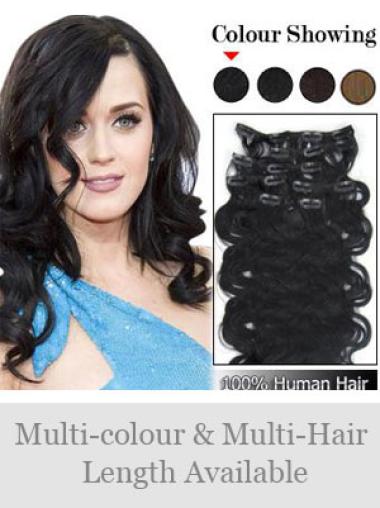 Black Wavy Suitable Clip in Hair Extensions