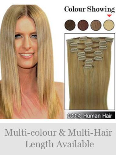 Remy Human Hair Straight Discount Clip in Hair Extensions