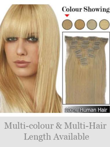 Blonde Straight No-fuss Clip in Hair Extensions