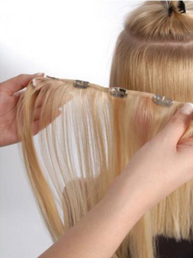 Blonde Straight Suitable Clip in Hair Extensions