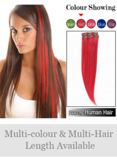 Red Straight Convenient Clip in Hair Extensions